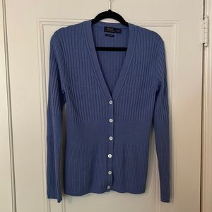 Polo Ralph Lauren Periwinkle Blue Cable Knit Cardigan (Merino Wool - Size M)